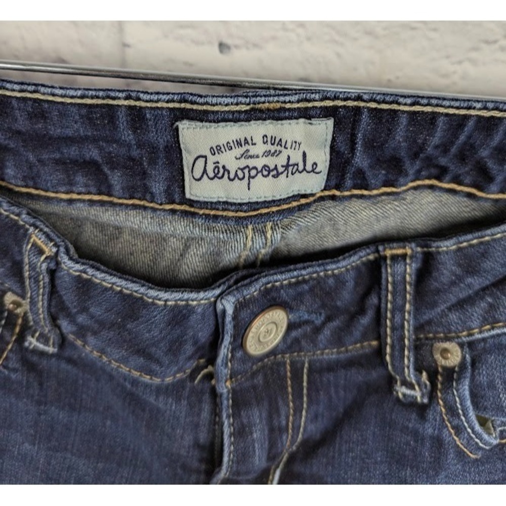 Aeropostale Bayla Curvy Juniors Skinny Jeans Stretch Dark Wash Size 7/8 Short - Picture 3 of 3